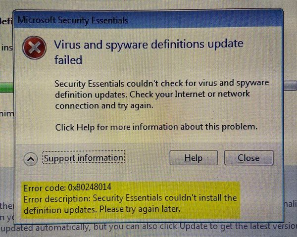 microsoft security essentials update failed microsoft security essentials update failed