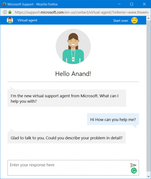 Microsoft agent chat