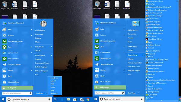 classic start menu for windows 10