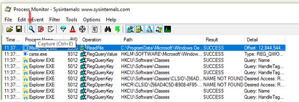 process monitor boot logging